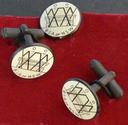 Vintage Enamel Cufflink Set N.S.W. B.S.A.